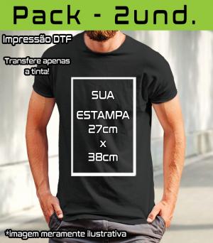 2 impressões DTF - 27cm x 38cm Filme PET com Poliamida 27cm x 38cm    Tinta Têxtil