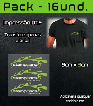 12 impressões DTF - 9cm x 3cm Filme PET com Poliamida 9cm x 3cm ou 27cm²    Tinta Têxtil