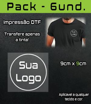 6 impressões DTF - 9cm x 9cm Filme PET com Poliamida 9cm x 9cm ou 81cm²    Tinta Têxtil